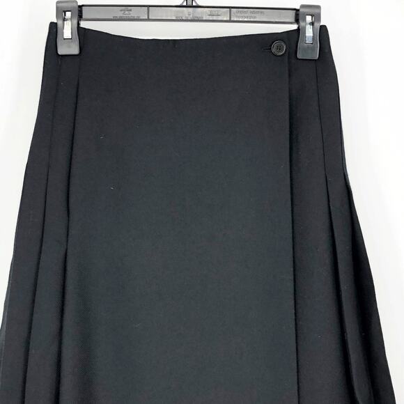 BURBERRY Women's Asymmetrical A-line Skirt Size 2 Black Knee Length Pleated NWT - Picture 6 of 13